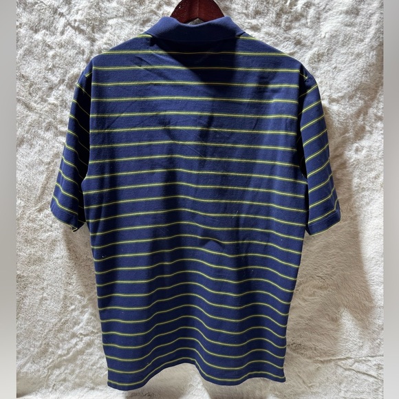 Ralph Lauren Polo Golf Navy/Yellow Striped Polo 100% Pima Cotton Shirt Large - Picture 5 of 13